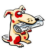 Cartoon dog with newspaper Cartoon dog with newspaper