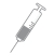 gray vaccine syringe icon