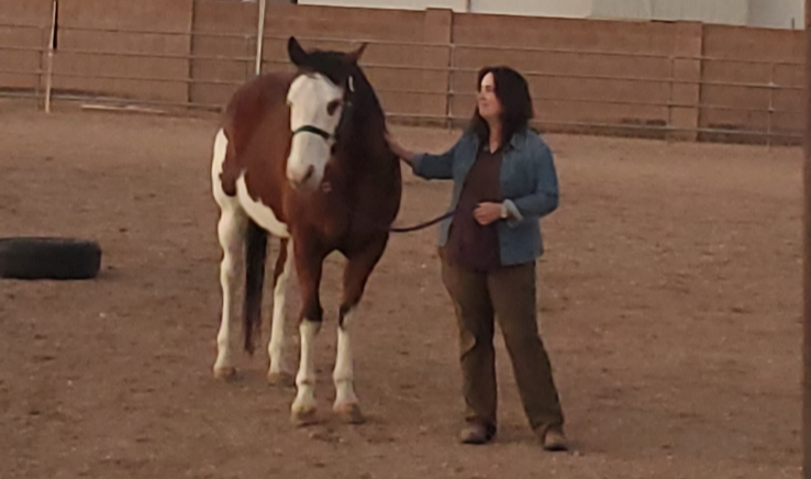 Dr. Brown Petting a Horse