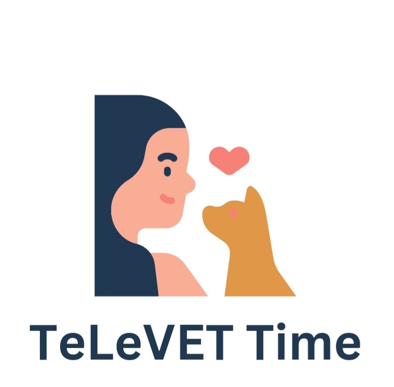 Doctor with cat and heart televet icon logo