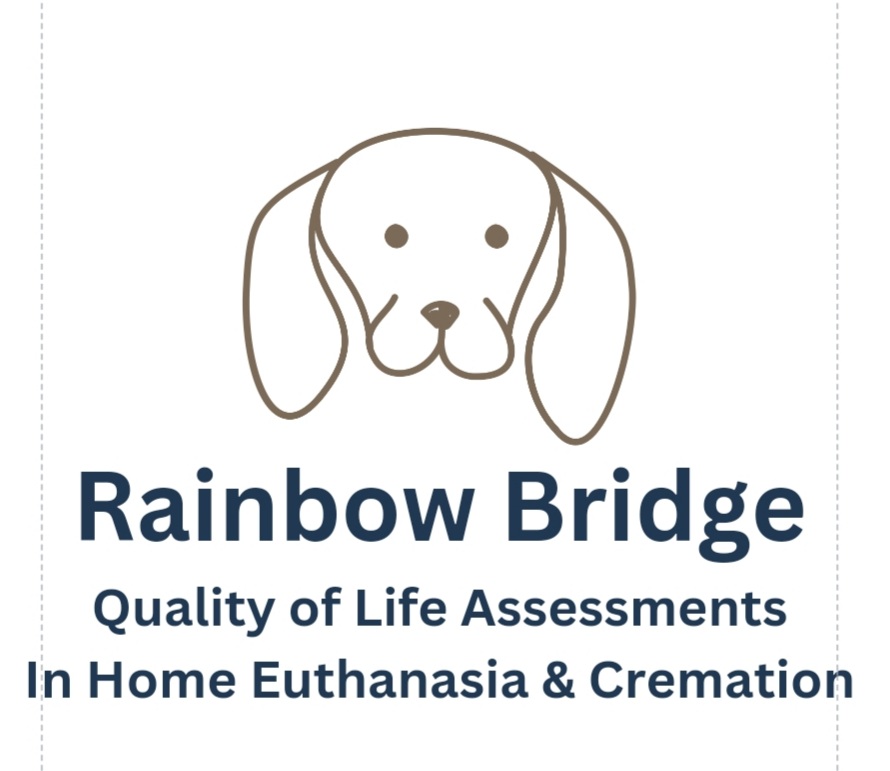 Rainbow bridge illustated dog icon
