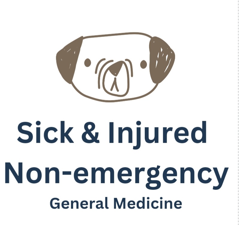 Pug dog illustration sick and injured icon in grey