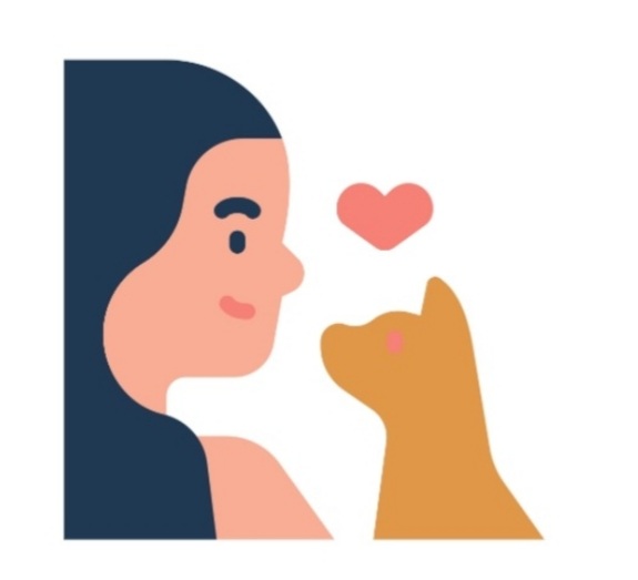 Doctor and cat icon with heart